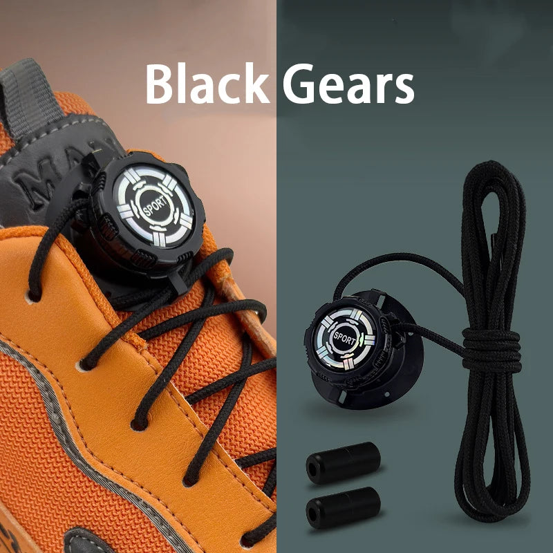 6pcs Set/1 Pair No-Tie Shoe Locks - Rotating Buckles for Sports and Outdoor Shoes - Unisex Quick-Adjust Design - Pre-Installed