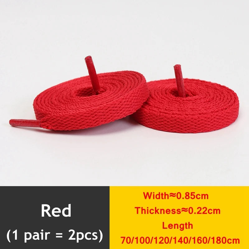 1Pair Flat Shoelaces Classic Quality Rope Laces Solid Casual Sneakers Shoelace Shoe Accessories 100/120/140/160/180CM