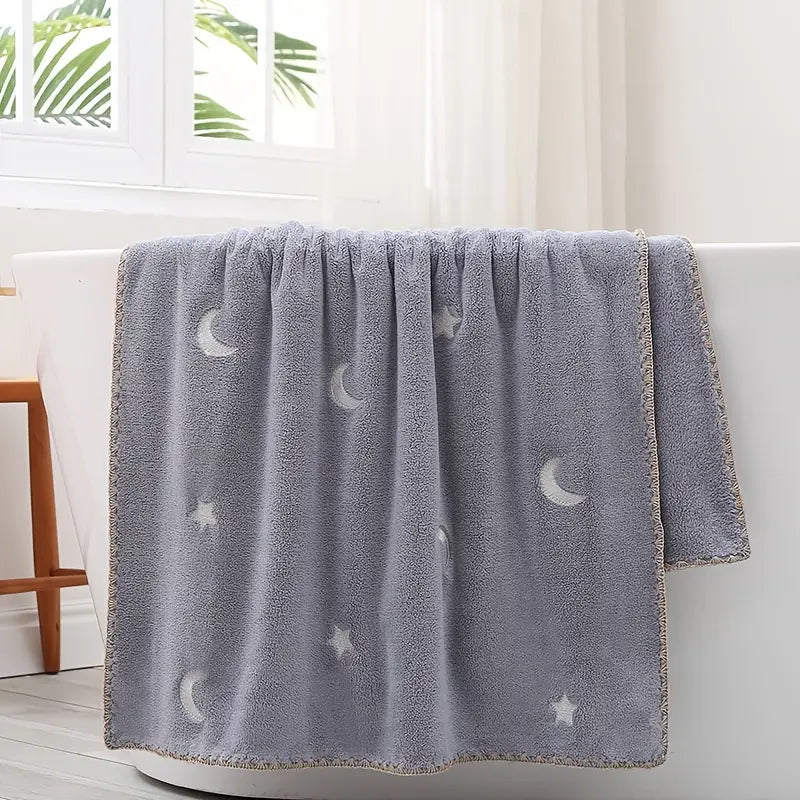 Star Moon Embroidered Luxury Bath Towels (2-Pack)