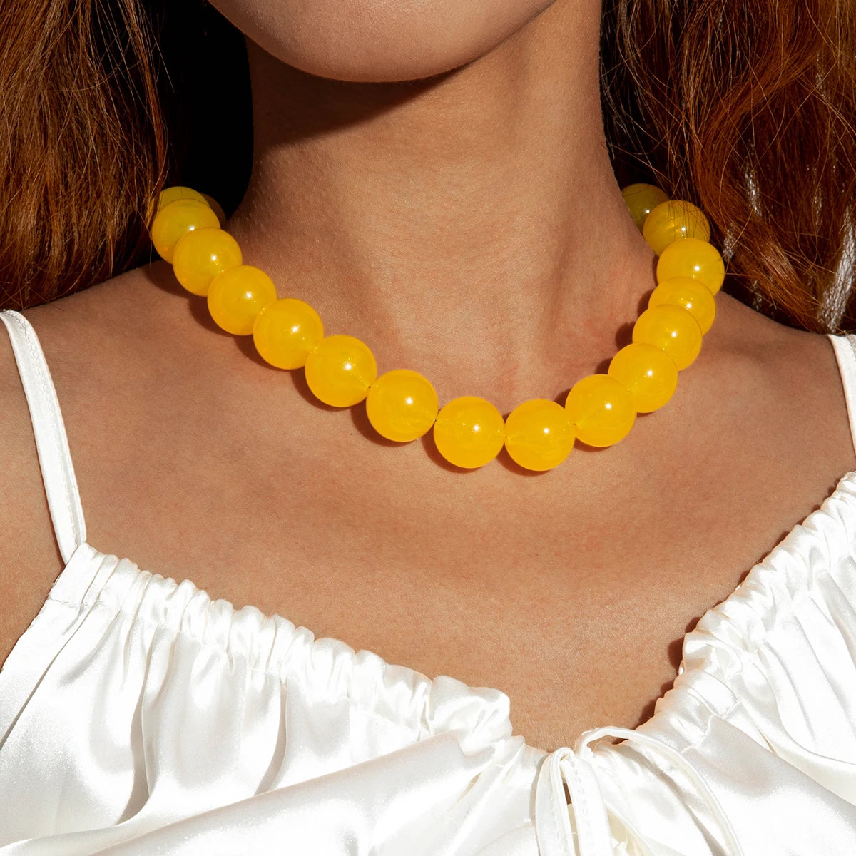 Docona Bohemia Bead Round Colourfulne Neckalce for Women Fashion Banquet Adjustable Geometric Holiday  Jewelry Party Gifts