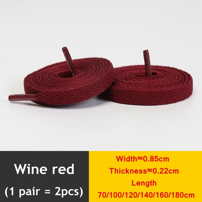 1Pair Flat Shoelaces Classic Quality Rope Laces Solid Casual Sneakers Shoelace Shoe Accessories 100/120/140/160/180CM