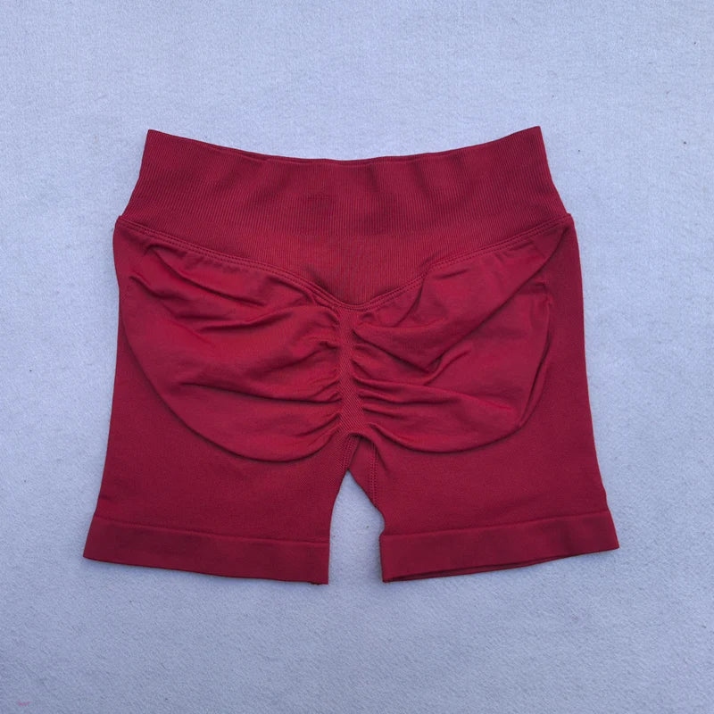Women Fitness Workout Shorts Yoga High Waist Lift Butt Fitness Shorts Gym Running Sportswear Women Push Up Gym Leggings