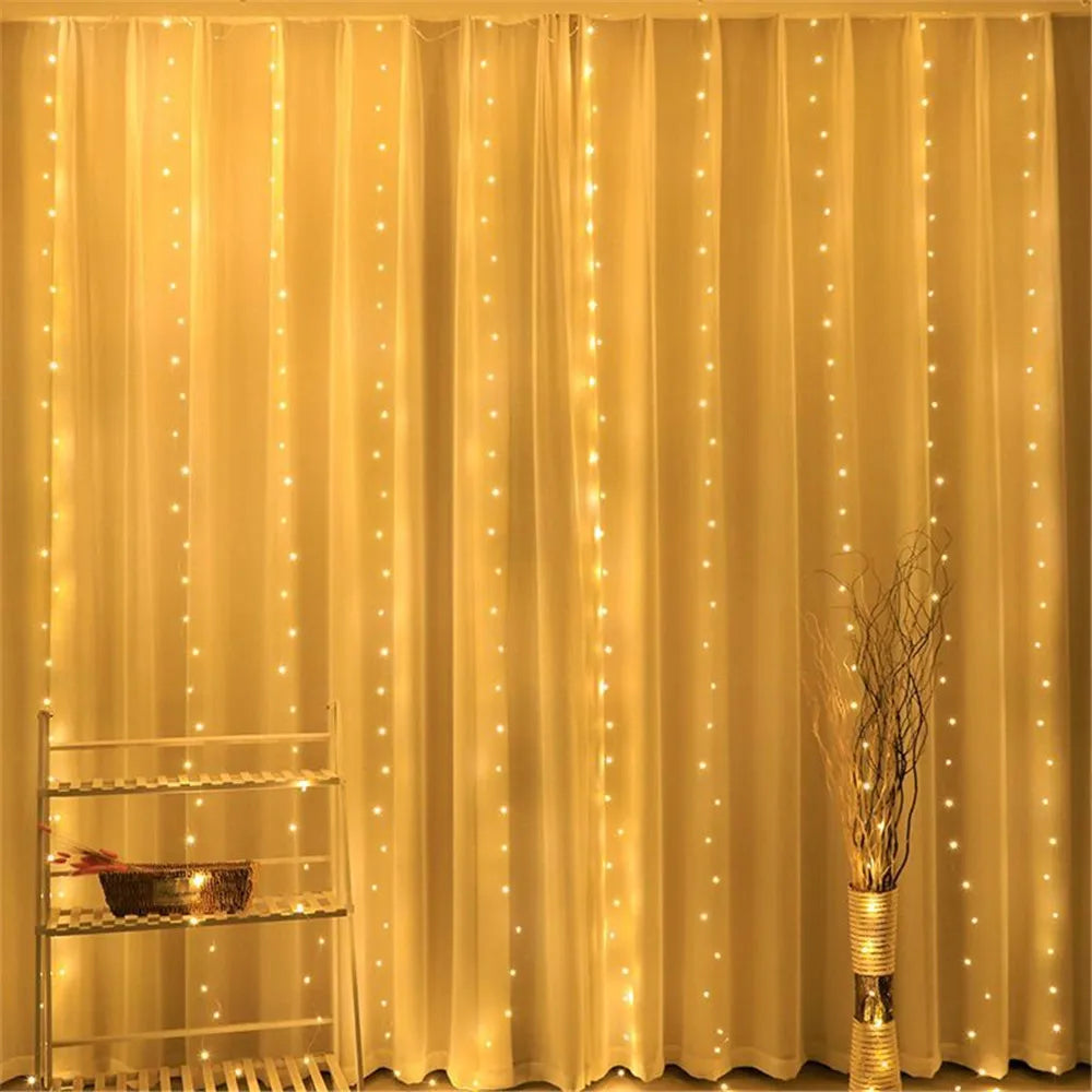Curtain Garland for Windows USB-Powered Fairy Lights Festoon with Remote Control Garland LED Lights for Decor Garden Lights