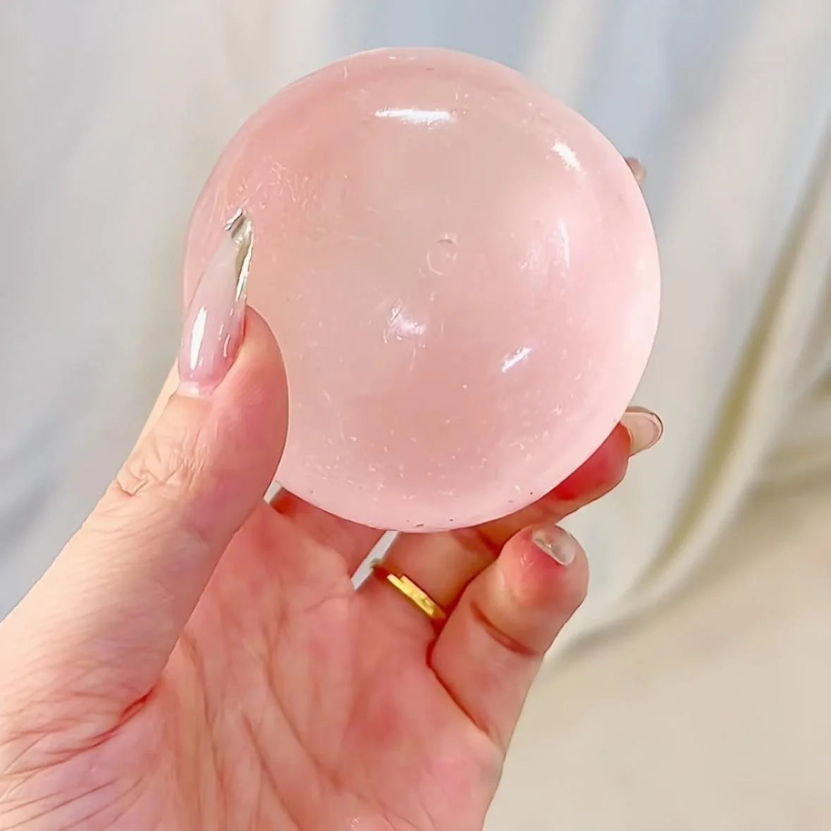 Maltose Squishy Toy Cute Mochi Anti Stress Fidget Toy Soft Simulated Bule/Pink Transparent Ball Quick-rebound Decompression Toy