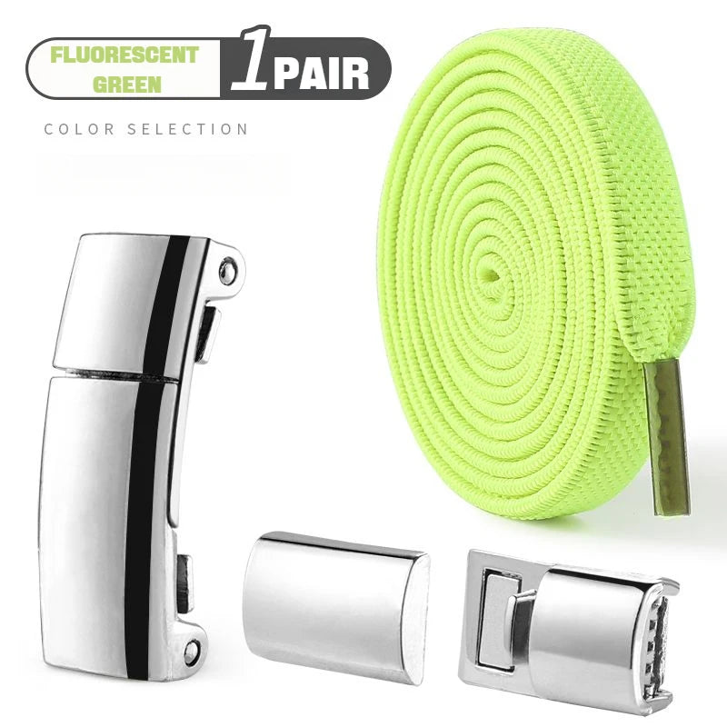 Elastic Laces Sneakers Boots Magnetic Lock Shoelaces without ties Flat No Tie Shoelace Rubber Bands for Shoes Accessories 1Pair