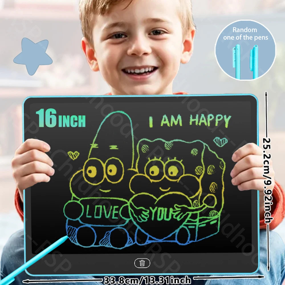 8/11/13/16 Inch LCD Drawing tablet Writing Board Kids Doodle Painting Handwriting Pad Toy for 3 4 5 6 7 8 Years Girls Boys Gifts