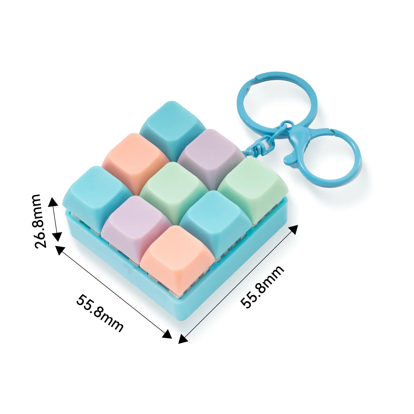 Keyboard Fidget Toy Keychain Button Fidget Gifts for Adults to Relieve Stress Nine-key Can Be Assembled Freely