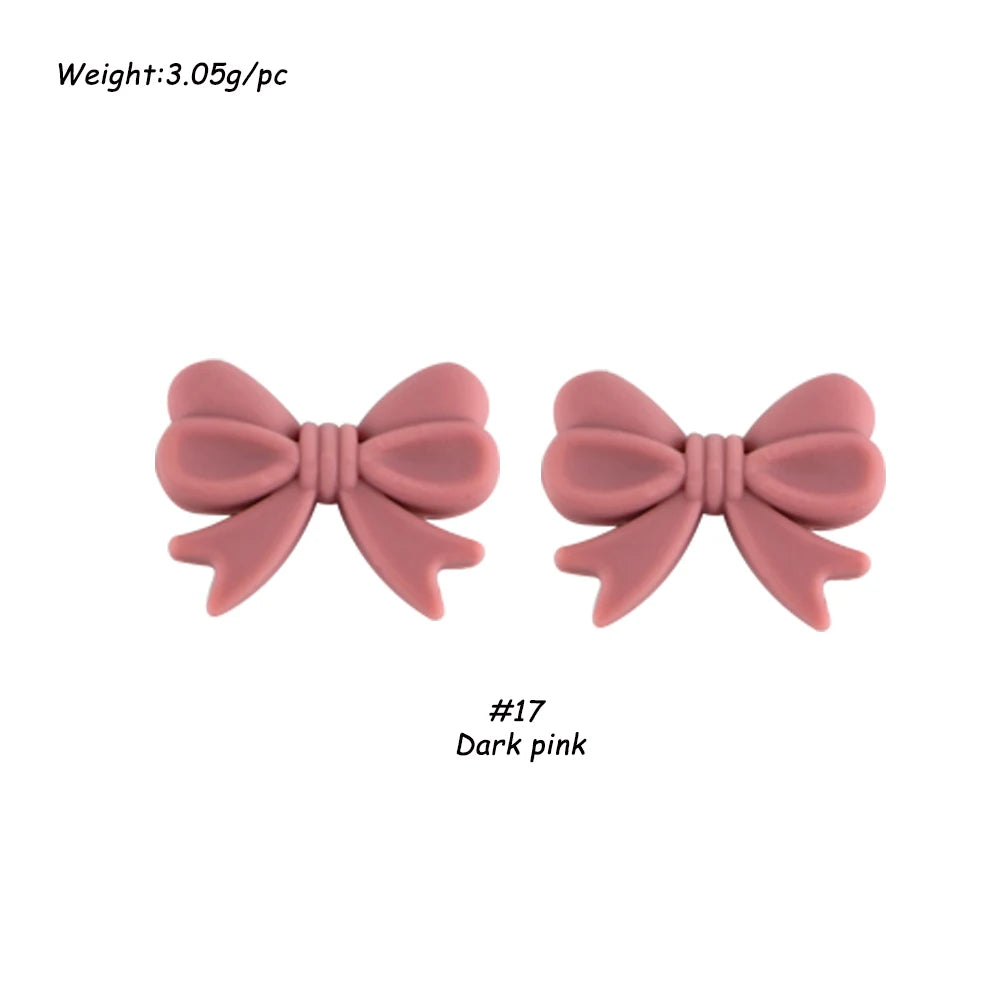Kivoct 10pcs Crown Bowknot Silicon Beads Bow Tie Beads For Jewelry Making DIY DIY Necklace Necklace KeyChain Accessories