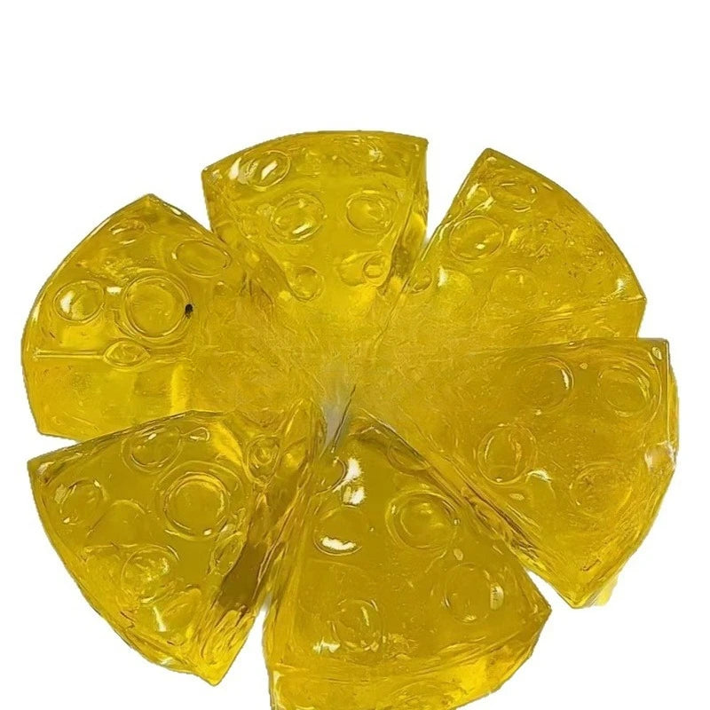 1PC Honey Cheese Finger Squishy Slow-Rebound Toy, Soft Anti-Burst Durable BPA-Free Odorless Non-Sticky Easy-Clean Portable Lightweight Comfort-Grip Tear-Resistant Stretchable Calming Fidget Sensory Stress Relief Play